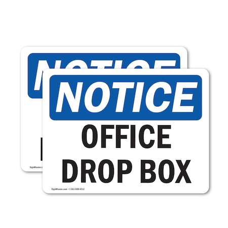 Signmission Office Drop Box, 5 in W x Rectangle, Vinyl Decal OS-2PACK-NS-D-35-L-16935